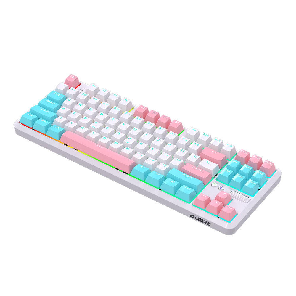 Mechanical Gaming Keyboard 87 Keys PBT Keycaps Hot Swappable Triple Mode Type-C Wired Bluetooth5.0 2.4G Wireless RGB Backlit for Win/MacOS/iOS/Andriod
