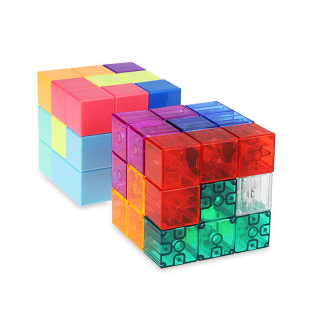 Cube Luban Magnetic Building Blocks Tetris Three-dimensional Intelligence Children's Educational Toys