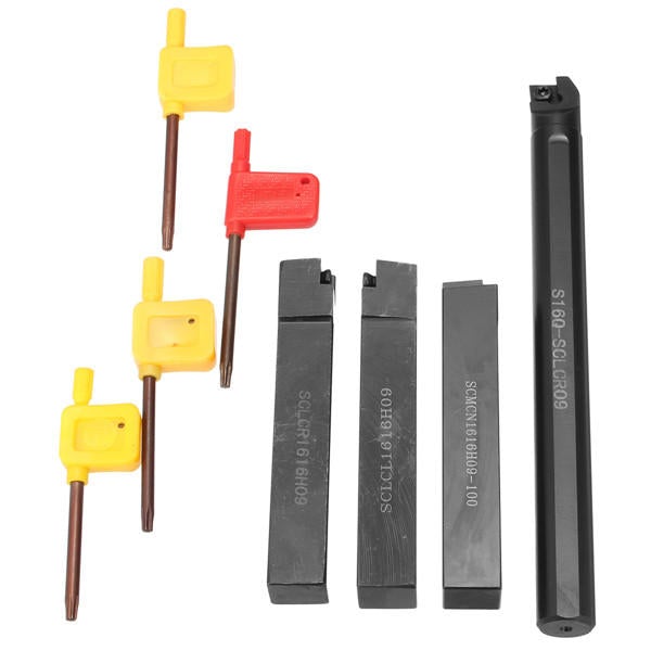 4pcs 16mm Lathe Turning Tool Holder Set Index Boring Bar For CCMT09T3 Insert