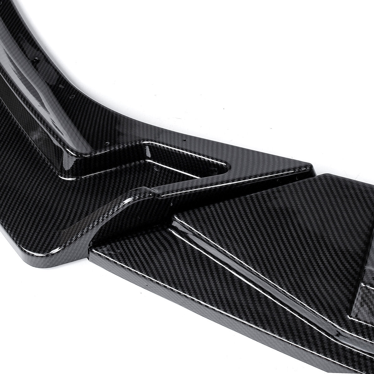 3Pcs Carbon Fiber Look Car Front Bumper Splitter Lip Diffuser Body Kit Spoiler Guard Protection