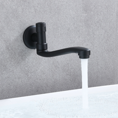 Black Stainless Steel Bathroom Washbasin Faucet Tap Countertop Basin Single-Hole Hot And Cold Water Mixer Wall Mount