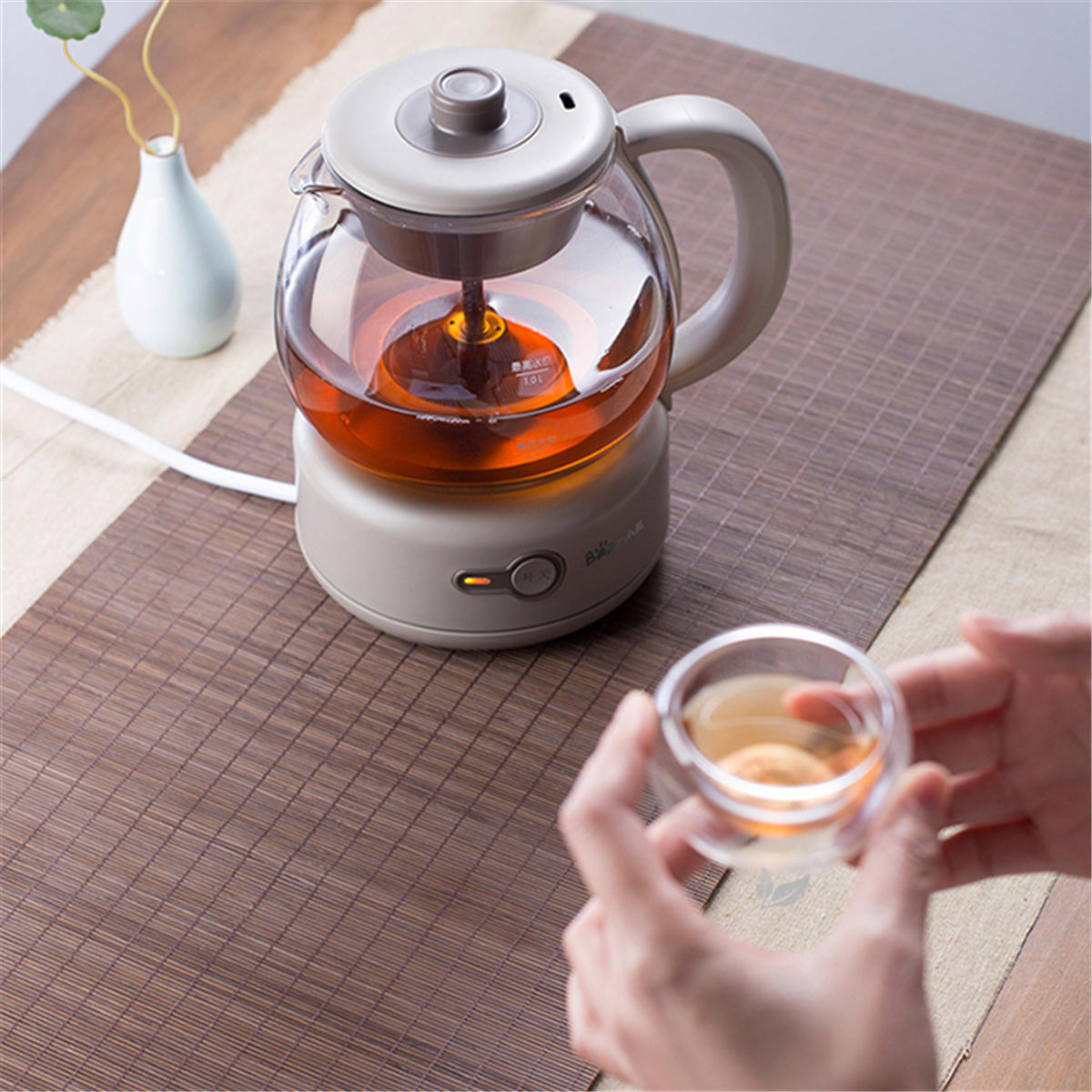 Mini Electric Cooking Pot Automatic Glass Black Tea Pot