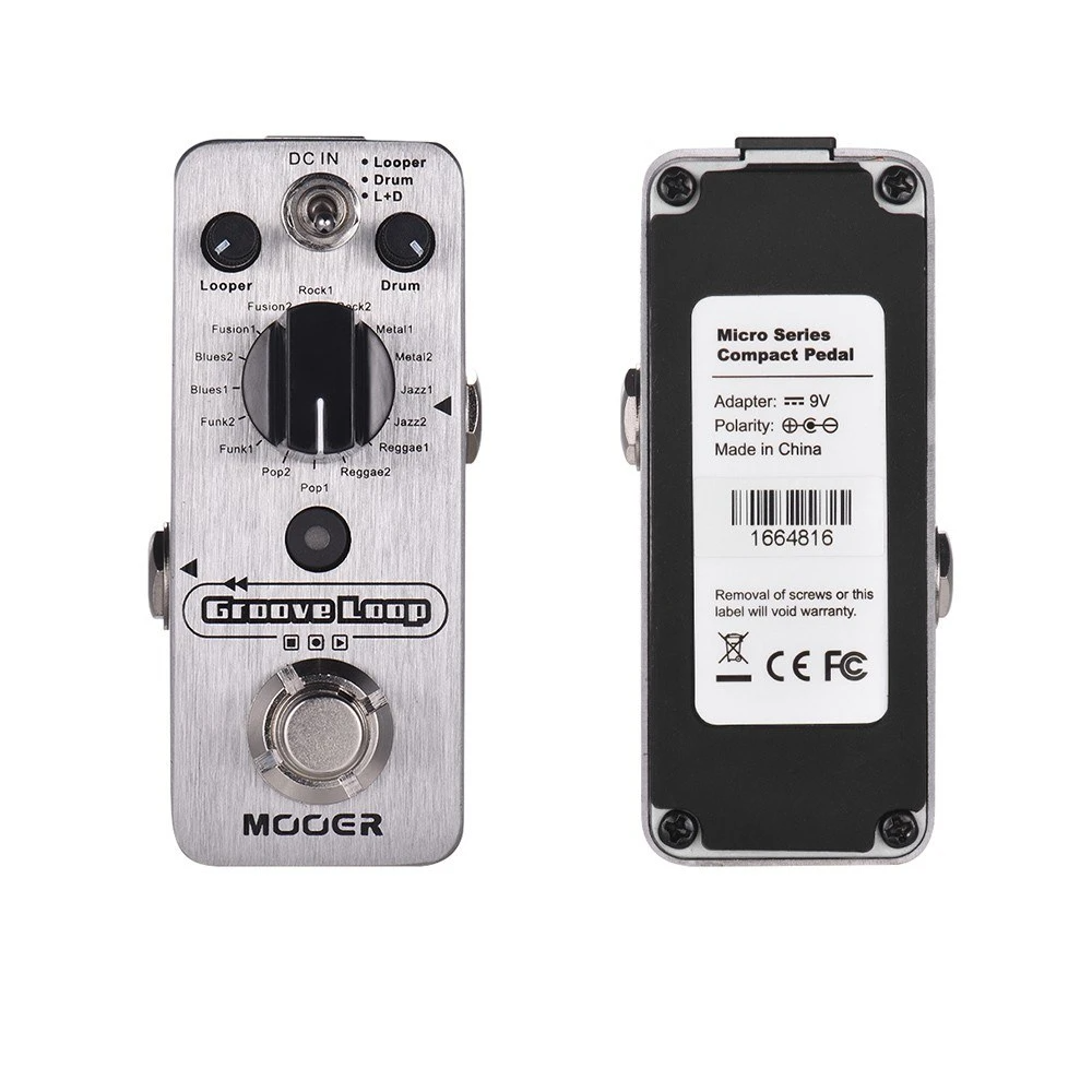 Groove Loop Drum Machine & Looper Pedal 3 Modes Max. 20min Recording Time Tap Tempo True Bypass Full Metal Shell