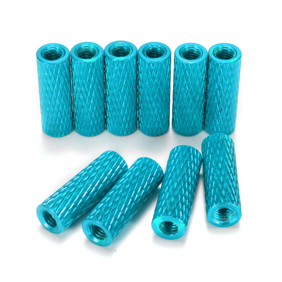M3AS3 10Pcs M3 15mm Knurled Standoff Aluminum Alloy Anodized Spacer
