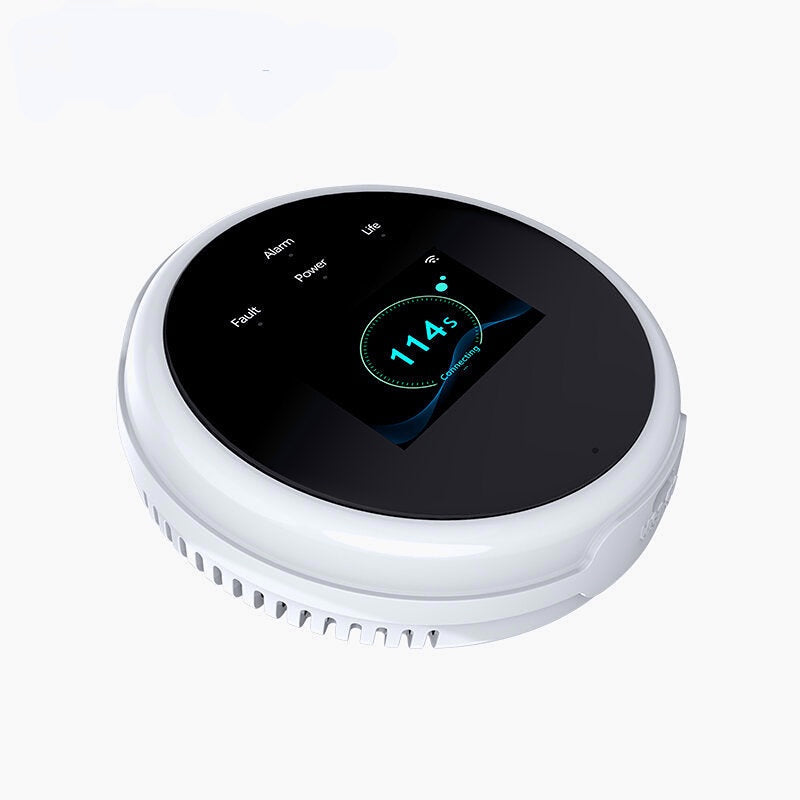 Wifi Natural Gas Sensor LCD Screen Household Smart Gas Alarm Detector Leakage Sensor Wifi Temperature Detectors Work with Amazon Alexa Google Home