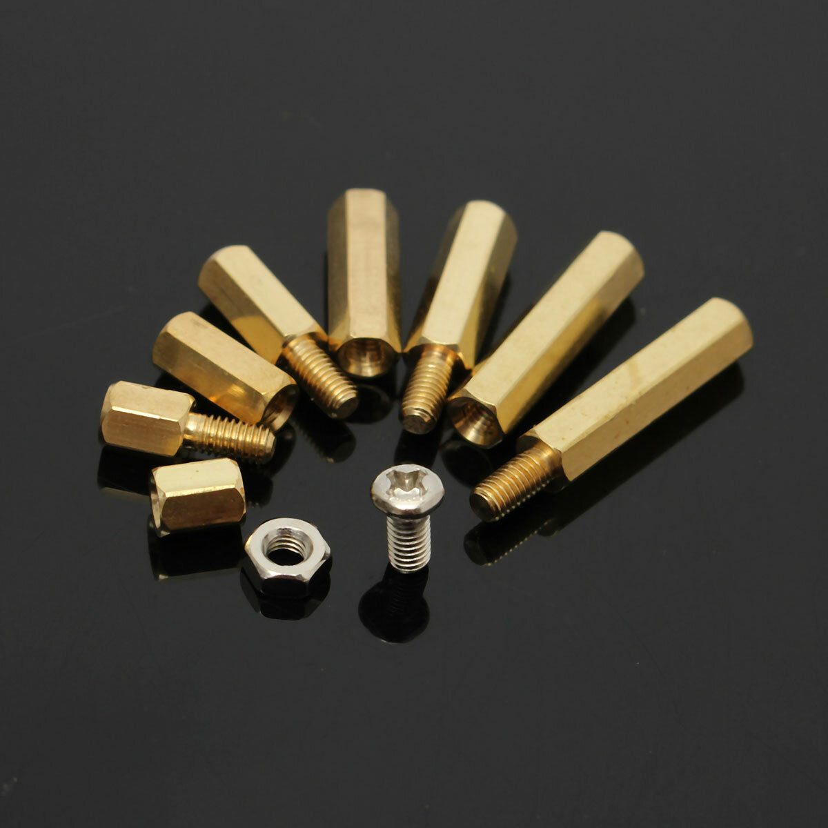 M3BH2 120Pcs M3 Male-Female Brass Hex Column Standoff Support Spacer Pillar For PCB Board