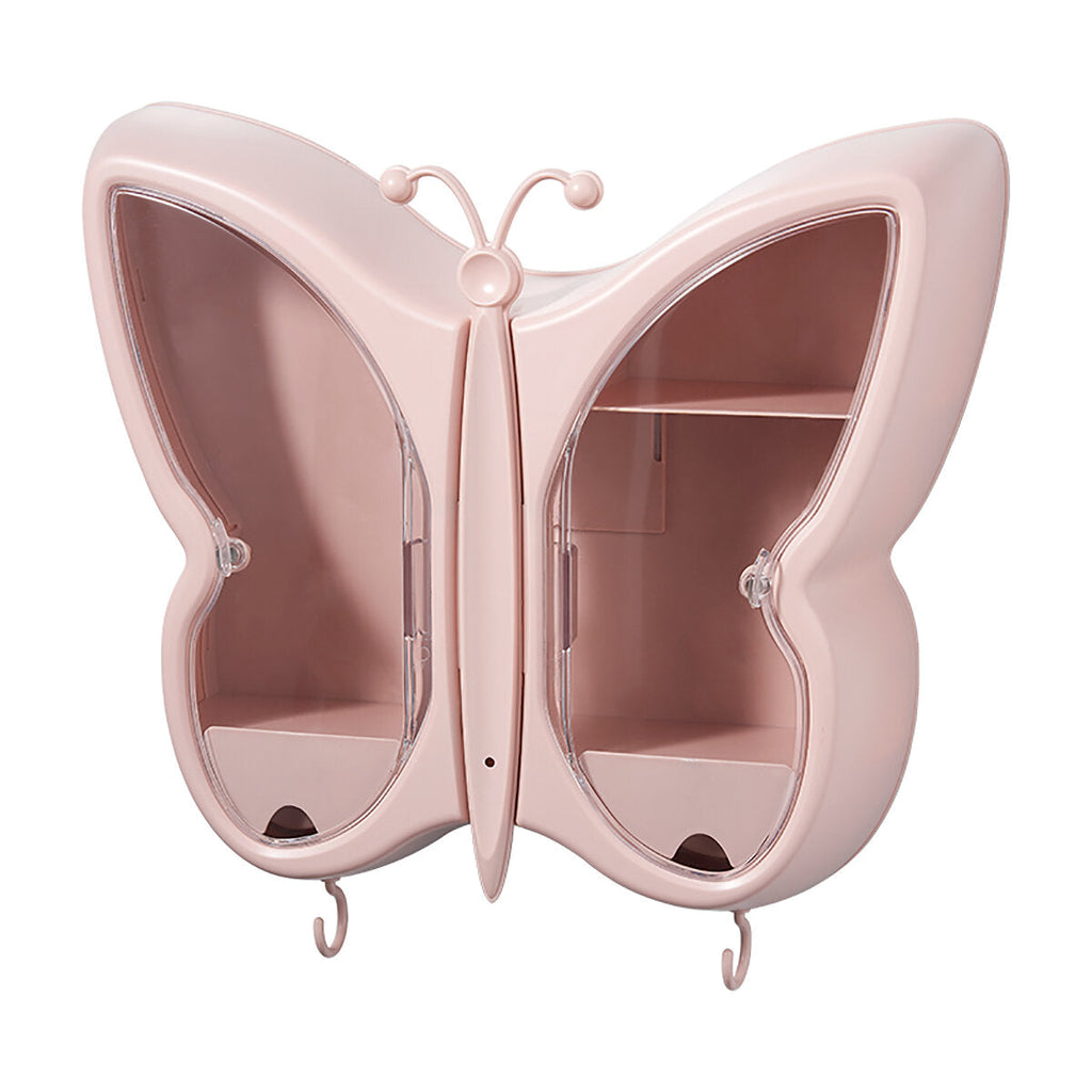 Waterproof Butterfly Shape Punch-Free Cosmetic Storage Box for Bathroom Kitchen Storage Organisation Tool