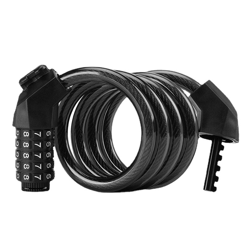 5 Number Bicycle Password Lock Anti-Theft Durable Long Spring Wire Motorcycle Bicycle Safety Riding Cycling Lock