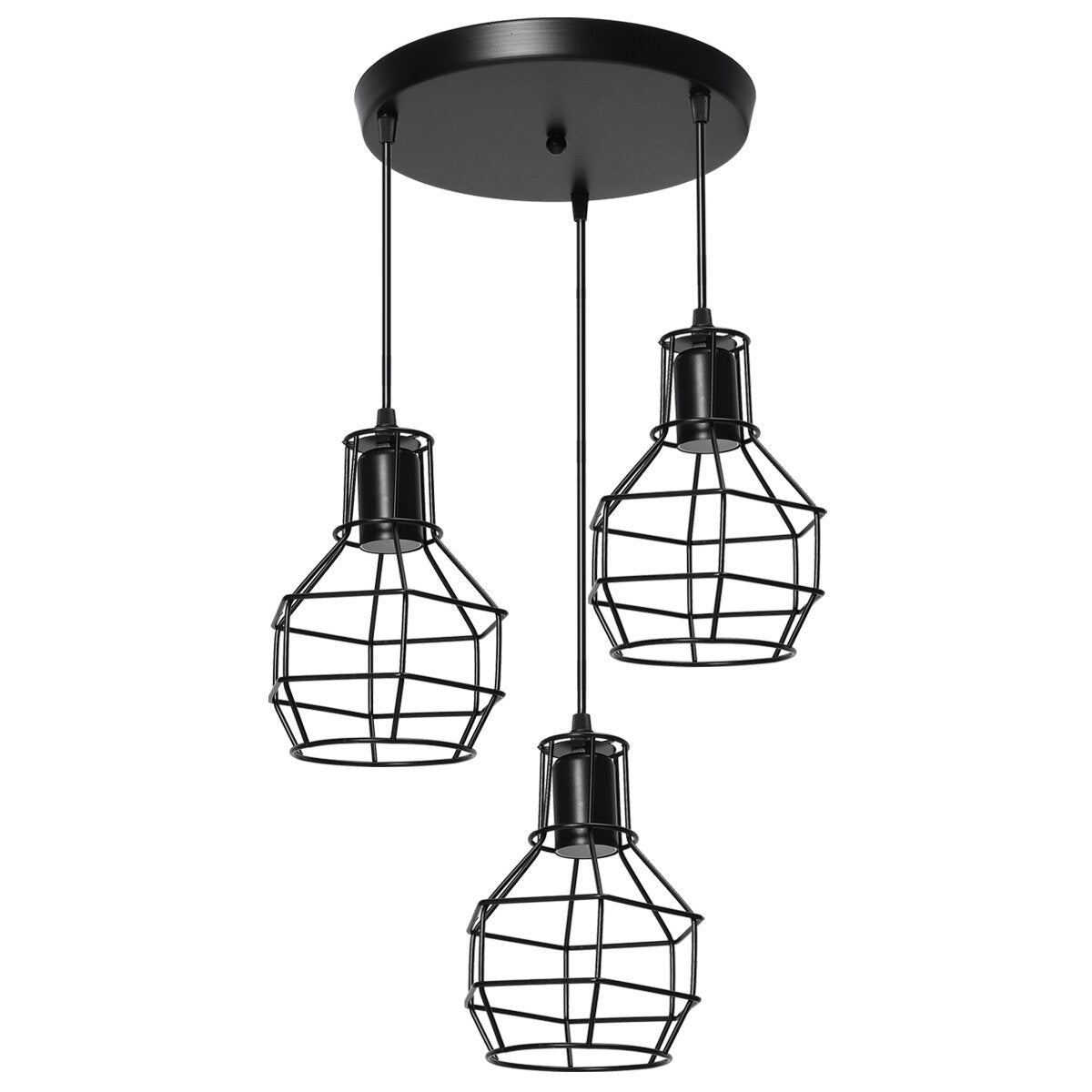 Industrial Vintage Metal Cage Fixture Ceiling Pendant Light Hanging Lamp Shade Without Bulb