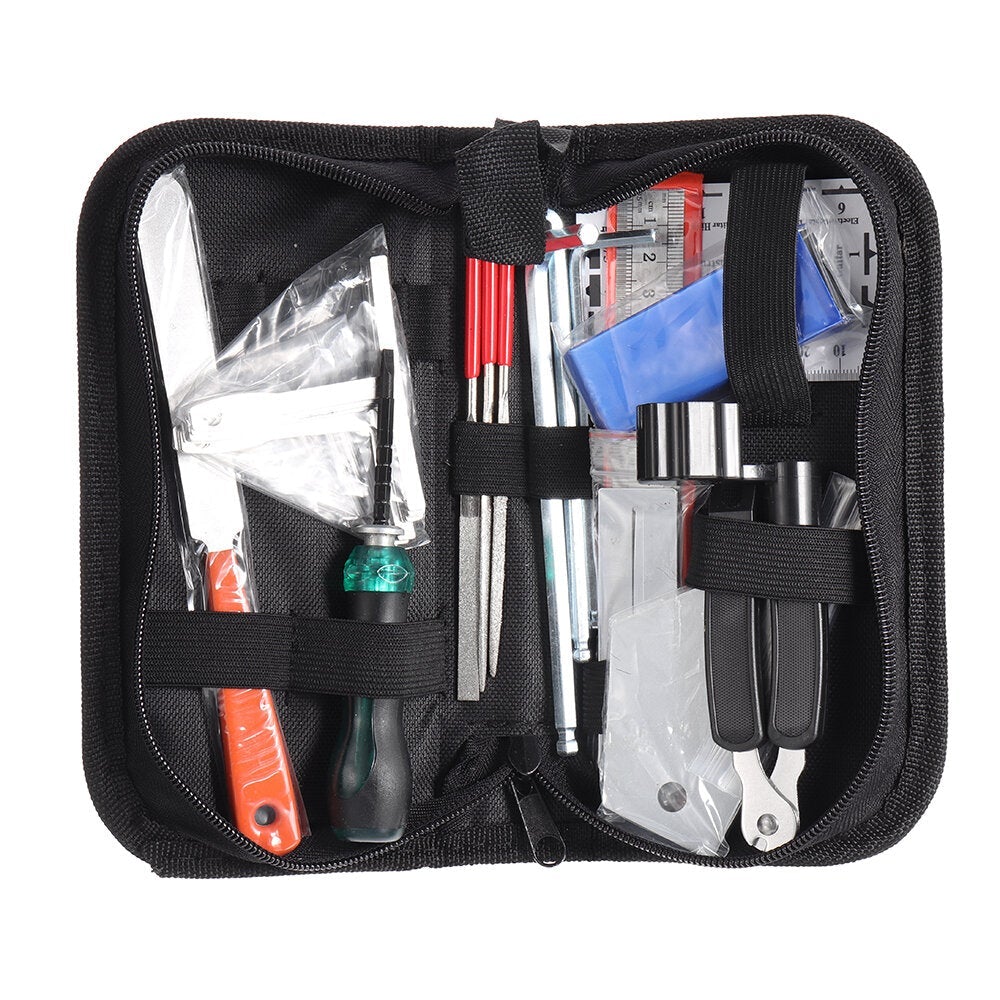25PCS Guitar Tool Kit Repairing Maintenance Tools String Organizer Action Ruler Gauge Measuring Tool