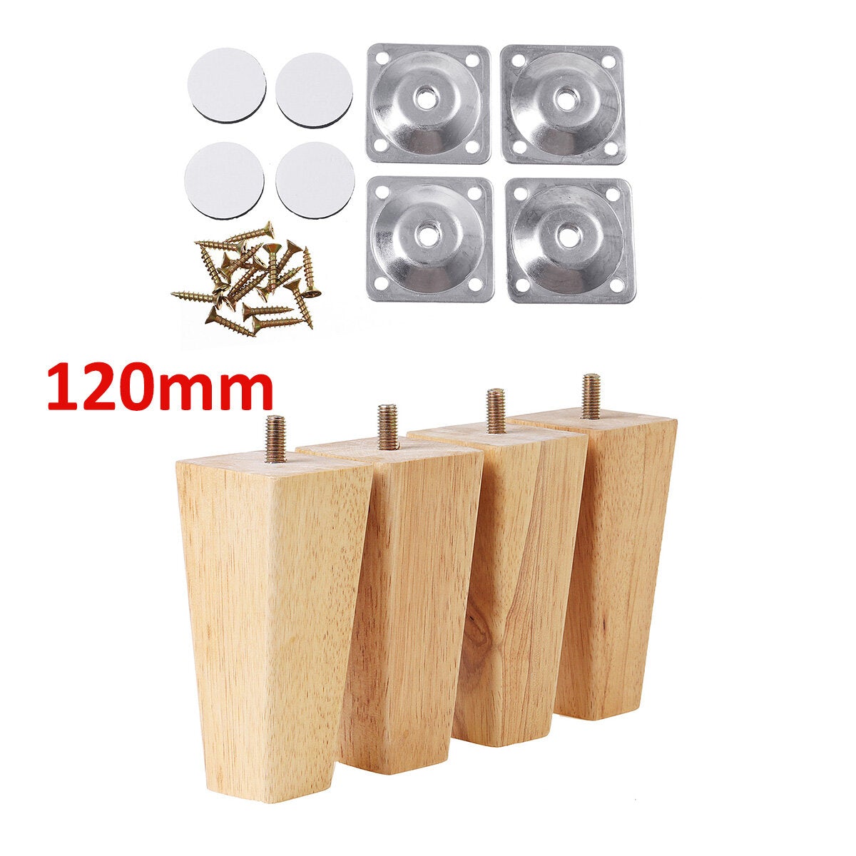 4pcs Square Inclined Wooden Furniture Feets Legs Set For Sofa Cabinets Table