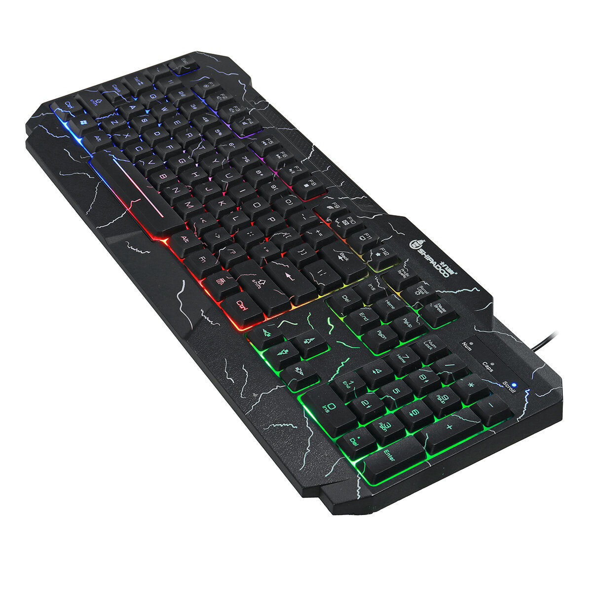 4-in-1 Keyboard Mouse Headset Mouse Pad Set USB Wired 104 Keys Cracked Keyboard Mouse Over-Ear Headset Mouse Pad Combo Set