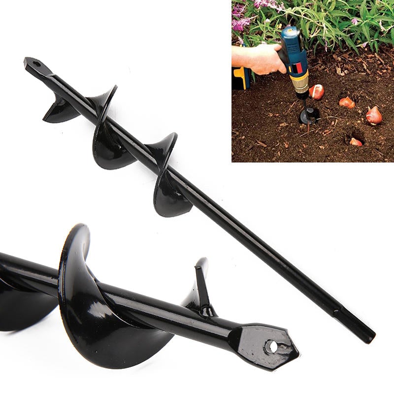 46x370mm Garden Auger Small Earth Planter Drill Bit Post Hole Digger for Electric