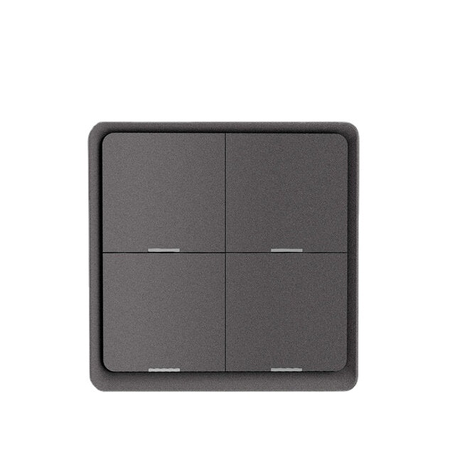Black/Gray 4 Gang Wireless 12 Scene Switch Push Button Controller By battery 2MQTT Setup Automation Scenario for Tuya Devices