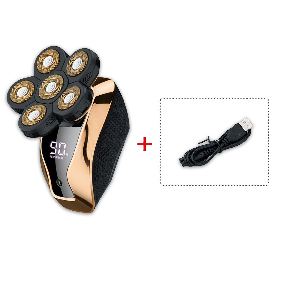 6D Electric Shaver LED USB Rechargeable Waterproof Bald Head Shaver Beard Razor