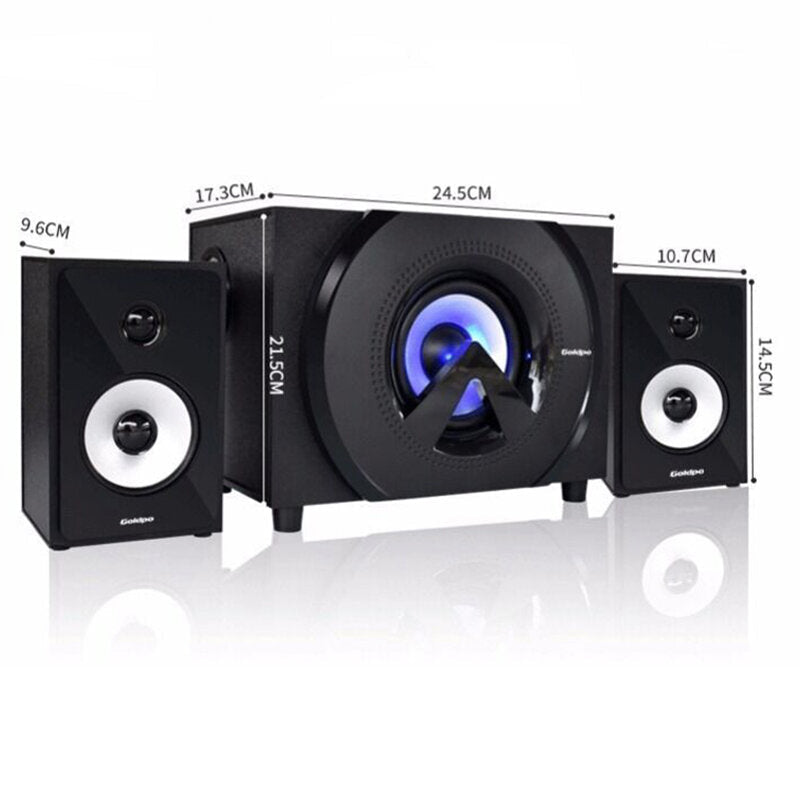Bluetooth Speaker Audio Home Desktop Subwoofer 2.1 Wooden Speaker Hi-Fi Sound Quality Dual 3-inch High-frequency Speakers