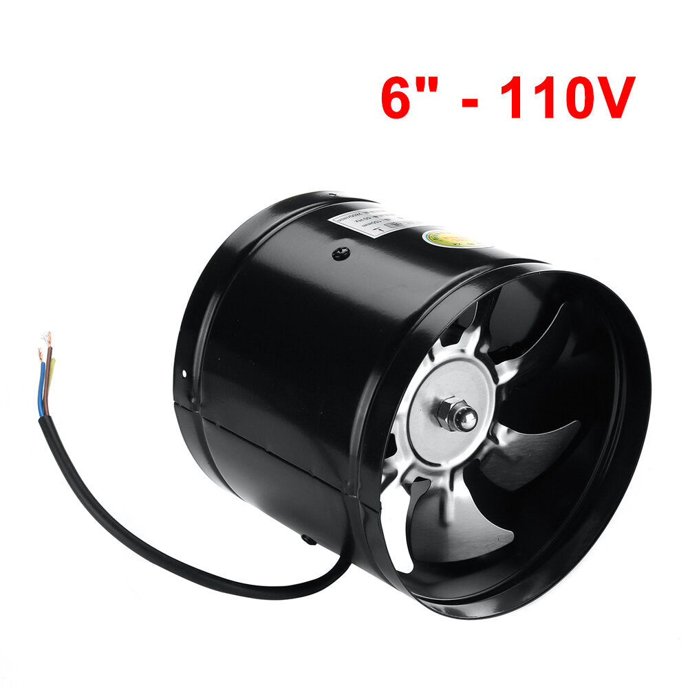 6'' Metal Inline Duct Booster Air Cooling Vent 7 Blades Exhaust Blower