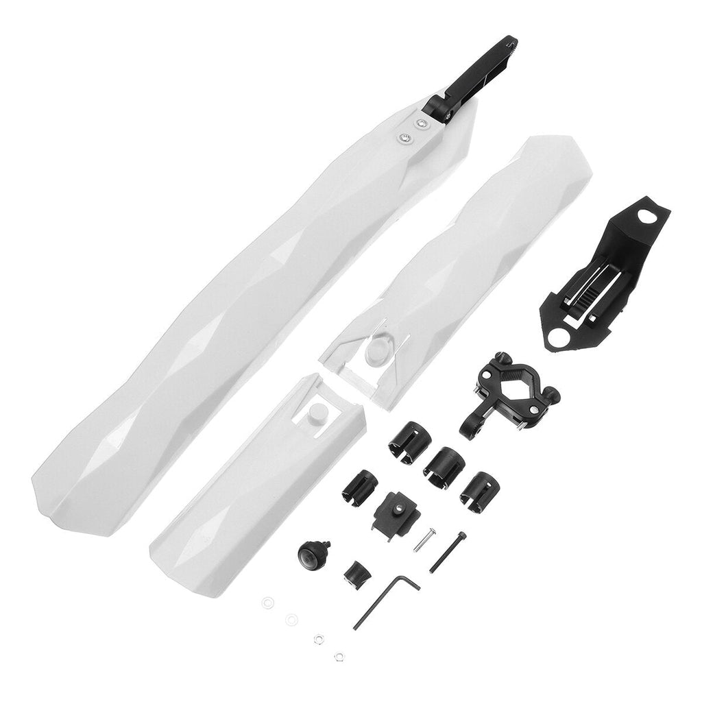 2PCS Cycling Mountain Bike Bicycle Front + Rear Fender Removable With LED Taillight Mudguard Road