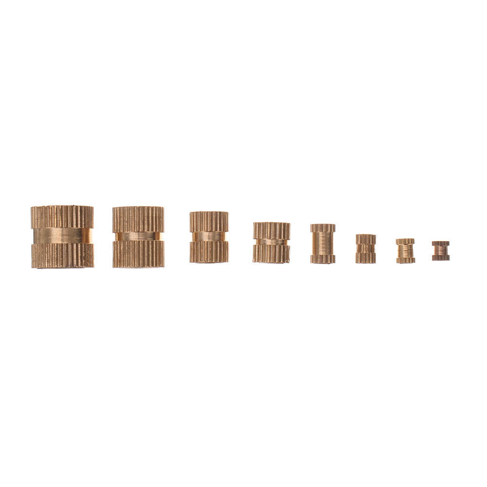 210pcs M2~M10 Metric Threaded Brass Knurl Nuts Round Insert Embedment Nut Assortment Set