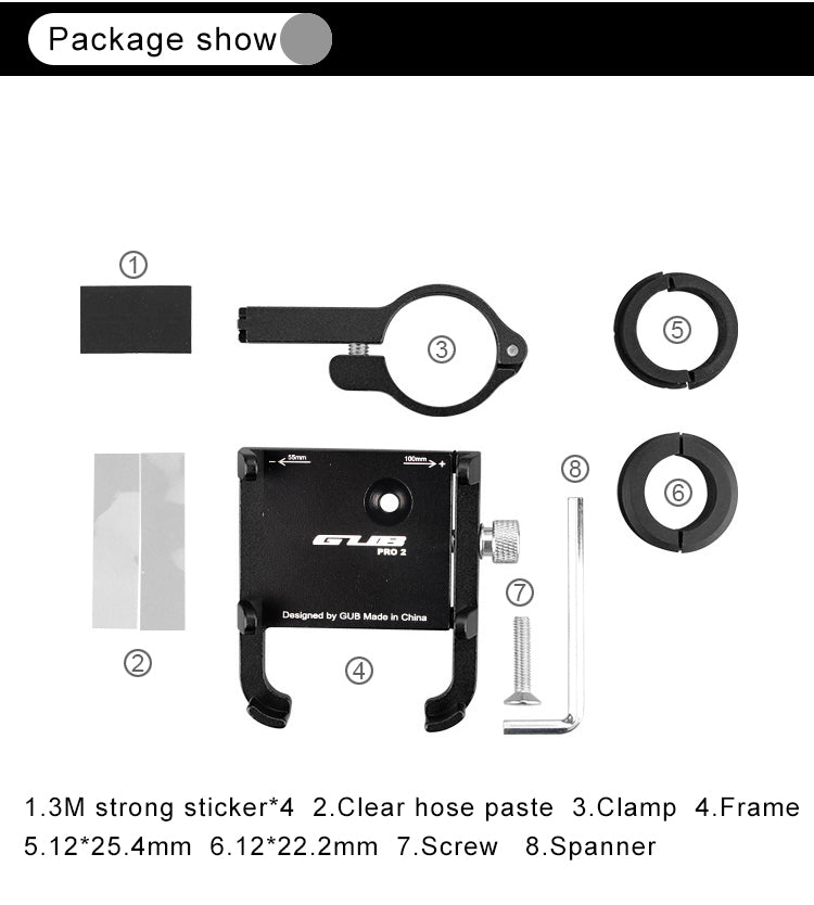 Anti-Slip Universal Bicycle 3.5-6.2inch Aluminium Alloy Bike Holder Handle Phone
