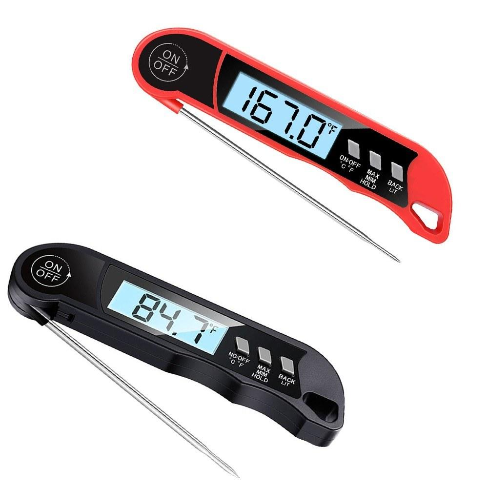 Meat Cooking Thermometer Digital Instant Read Portable Foldable LED Display for Home Kitchen BBQ Grill Baking