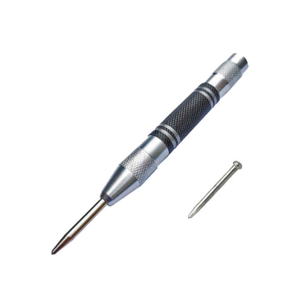 Automatic Center Pin Spring Loaded Mark Punch Tool Wood Indentation Woodworking Bit