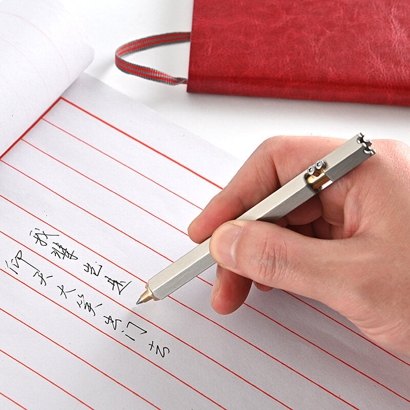 Six-sided Stainless Steel Tactical Pen Brass Business Signature Tool Pen For Self-protection Security Emergency