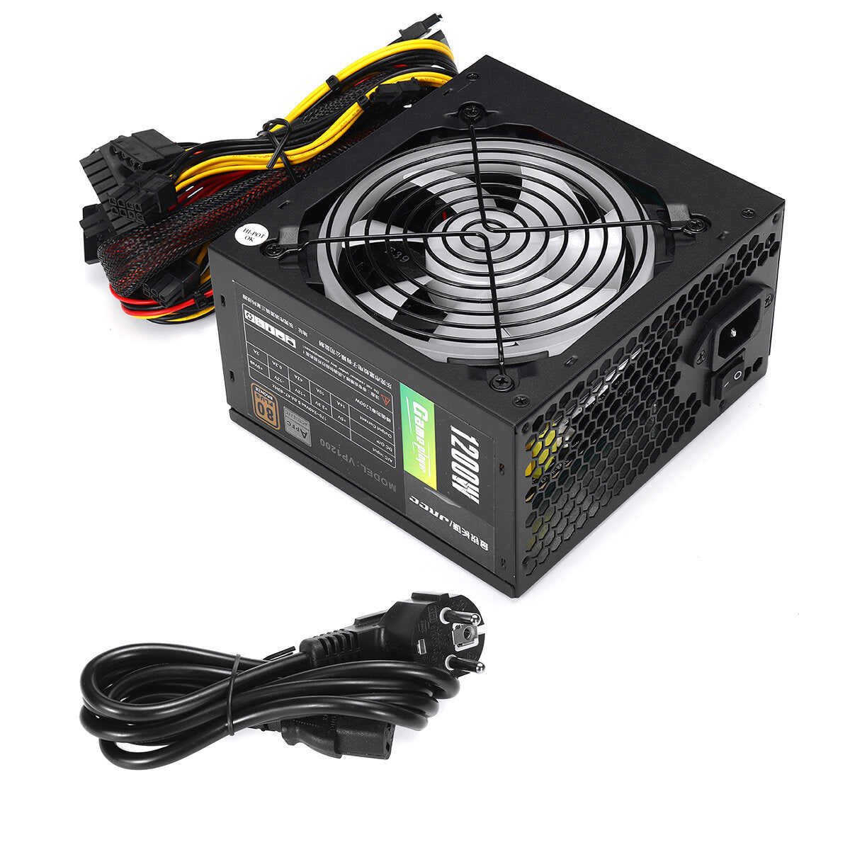 1200W 12V PFC Desktop Gaming PC Power Supply 8PIN + 2x6PIN Silent Fan with LED Light
