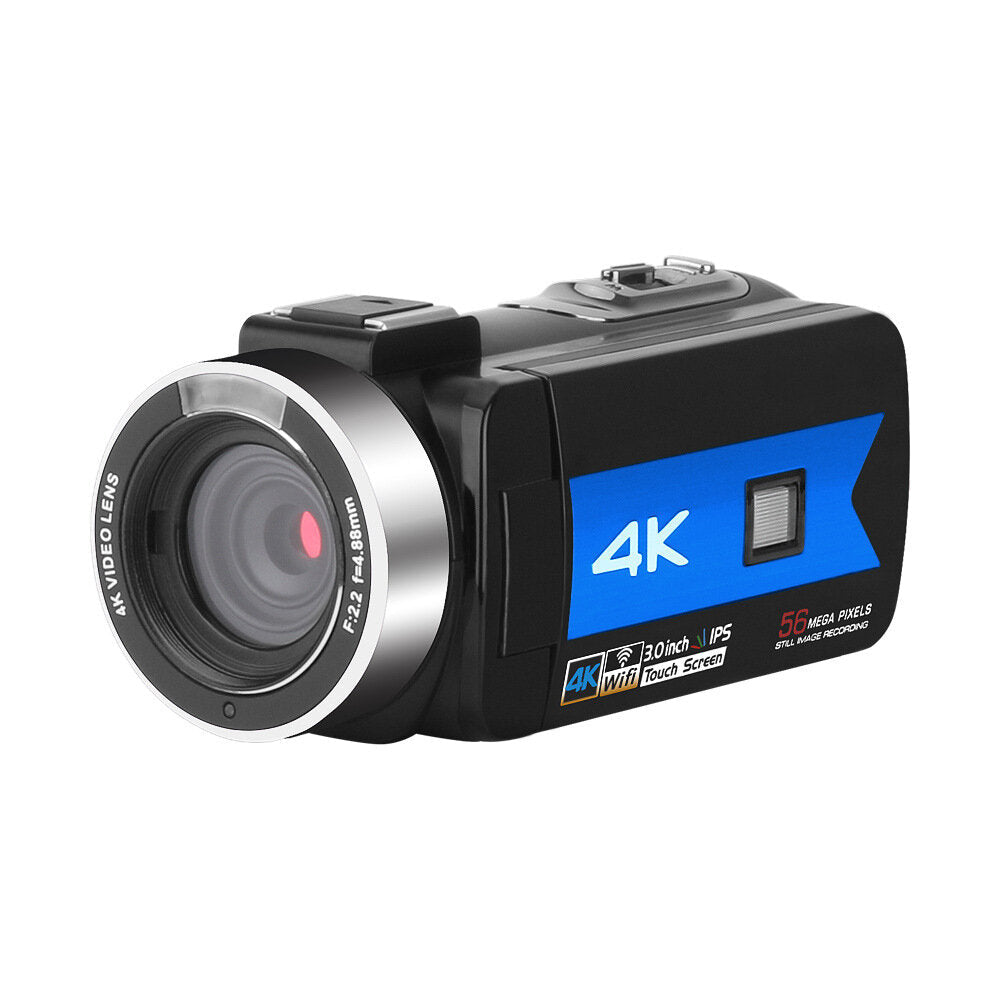 Zoom 4K Video Camera Camcorder for Youtube Live Broadcast IR Night Vision HD DV Video Recorder 5-axis Image Stabilization Anti-shake