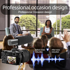 Video Recording Microphone with Shock Mount&Spring Cable for Nikon SLR Camera Phone Vlog Interview Mic
