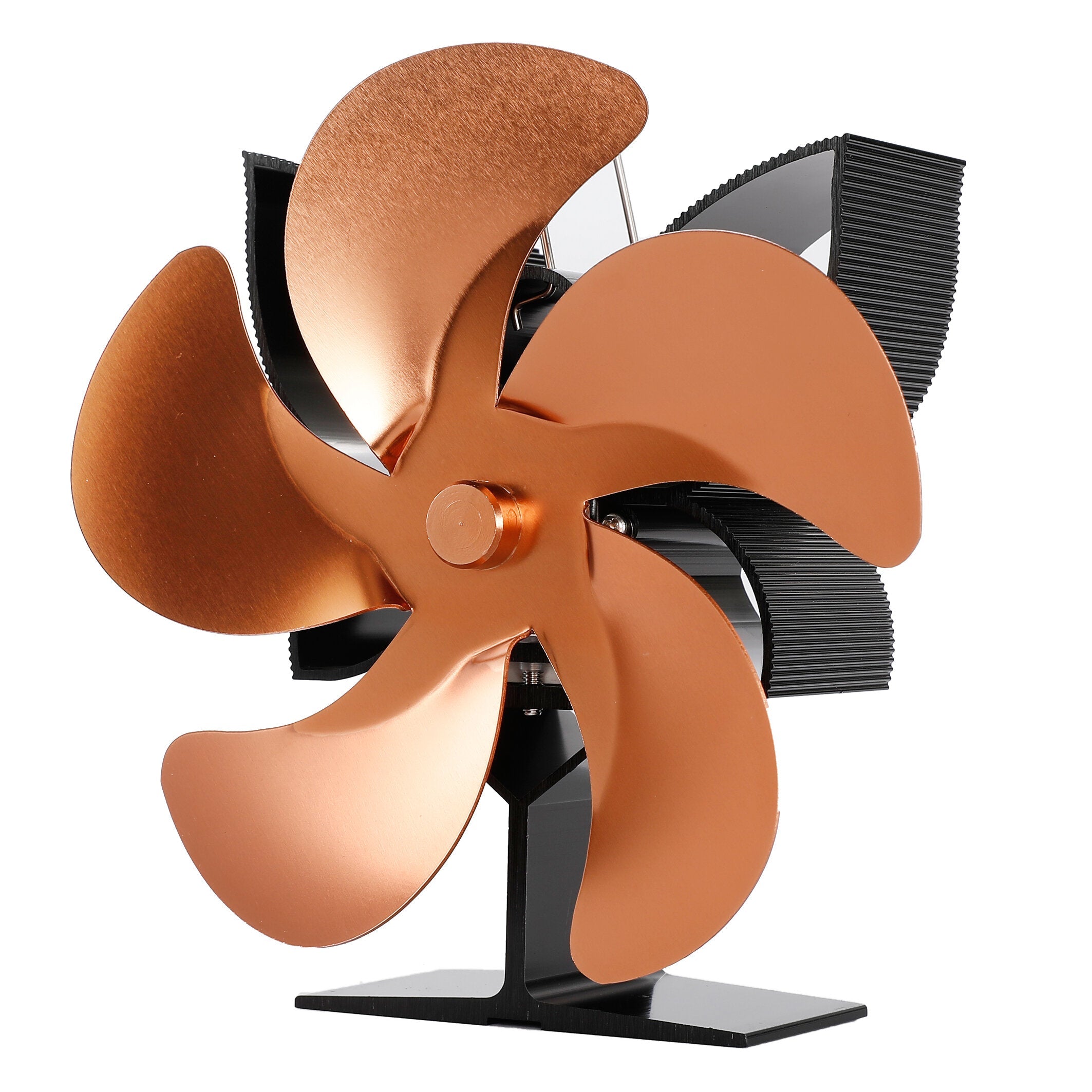 5 Blades Fireplace Fan Eco Friendly Quiet Wood Burner Stove Fan Thermal Heat Power Fan Home Christmas Gift
