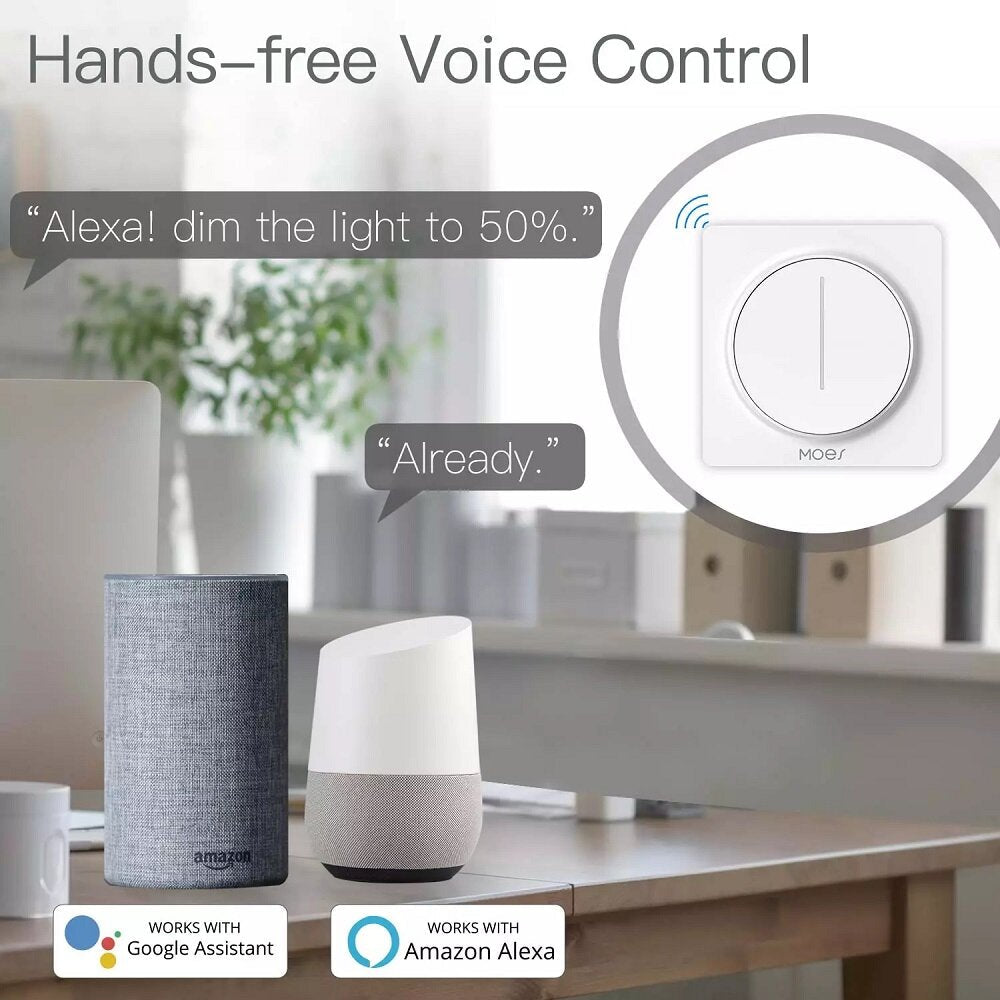 WiFi Smart Touch Light Dimmer Switch Touch Timer Brightness Memory Smart Life/Tuya APP Remote Control Work with Alexa Google