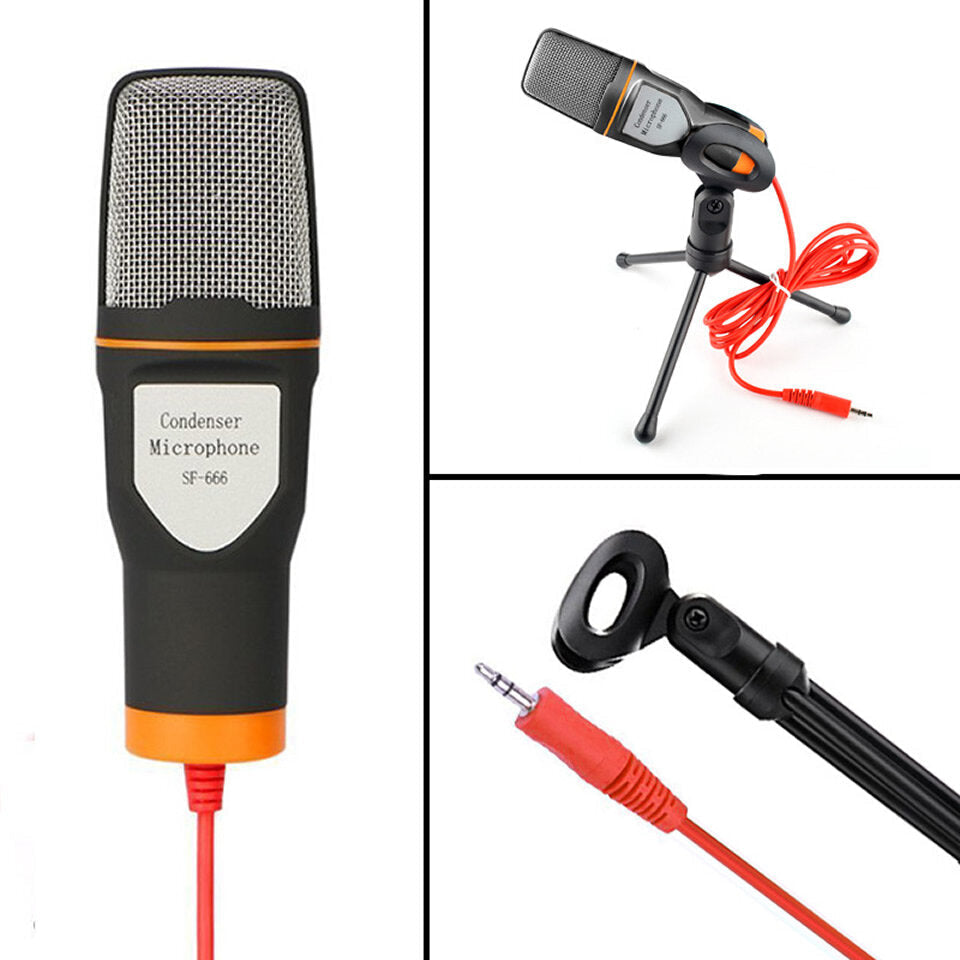 Professional Condenser Microphone for computer Laptop Singing Speech Meeting Desktop Studio 3.5mm