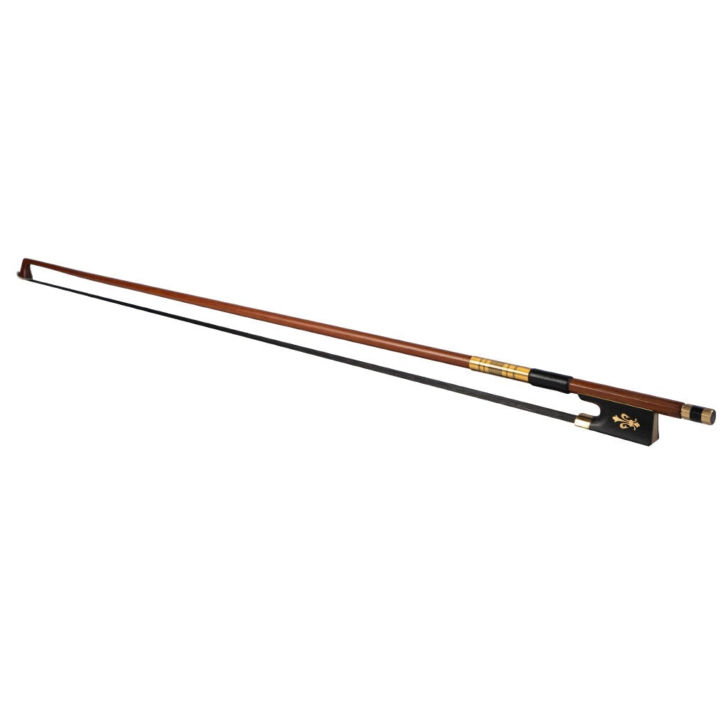Bow 4/4 Size Violin Bow Round Stick Lizard Skin Grip Black Horsehair W/ Ebony Frog Violin/ Fiddle Bow