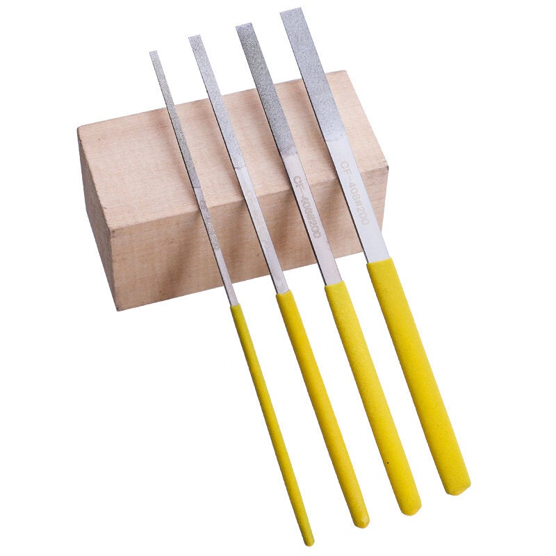 12Pcs 180mm Flat Files Diamond Alloy Oblique Rasp File Set For Jewelers Stone Polishing Repair Tools