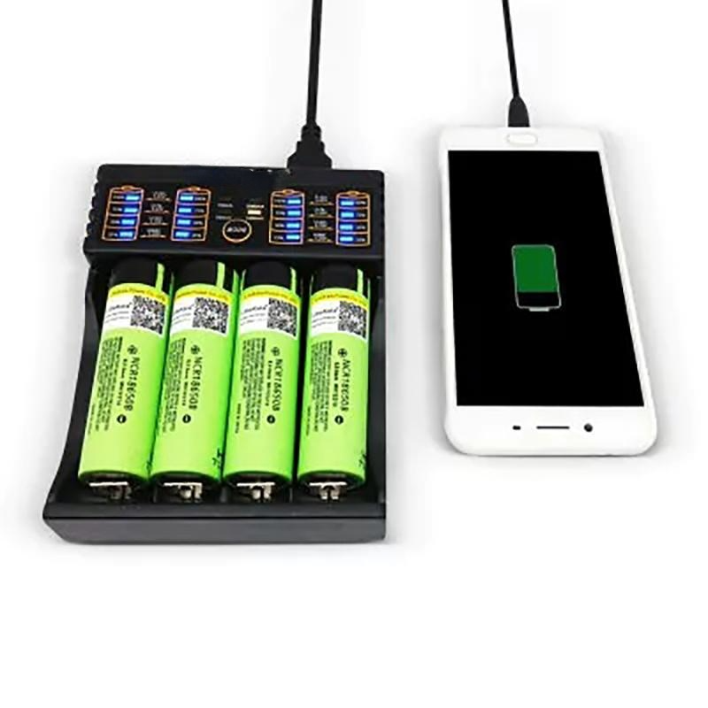 Micro USB DC 5V 4 Slots Battery Charger support 18650/26650/16340/14500
