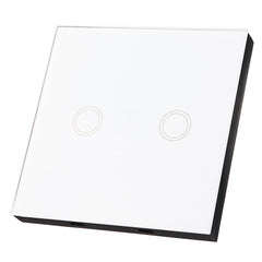 White 1 2 3 Channel 86 Wall Touch Remote Control Switch Wireless RF Transmitter Tempered Glass Pane l433MHz
