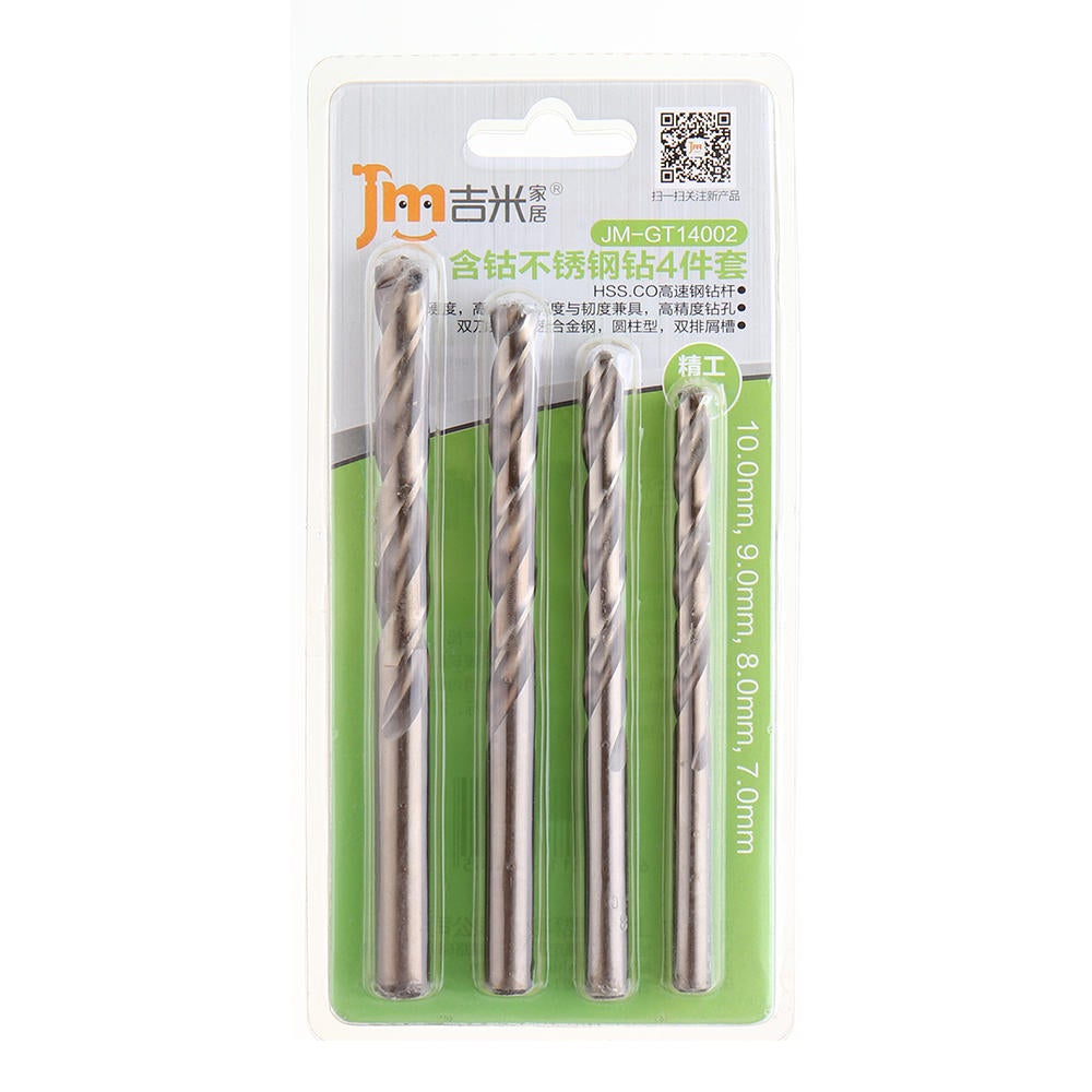 Upgrade 4Pcs 7-10mm Drill Bits HSS-CO Cobalt Twist Drill Bit For Bosch Dremel Rotary Tool