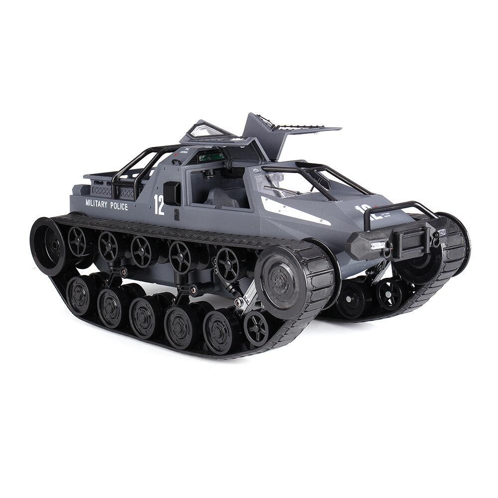 2.4G Drift RC Tank Car with Two Rubber and Two Mental Tracks with LED Lights RTR High Speed Full Proportional Control Vehicle Models
