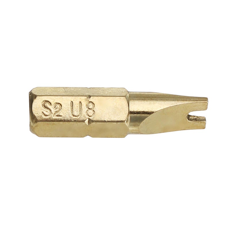 3pcs 25mm U4-U8 U Shaped Screwdriver Bits 1/4 Inch Hex Shank Electroplating Bronze