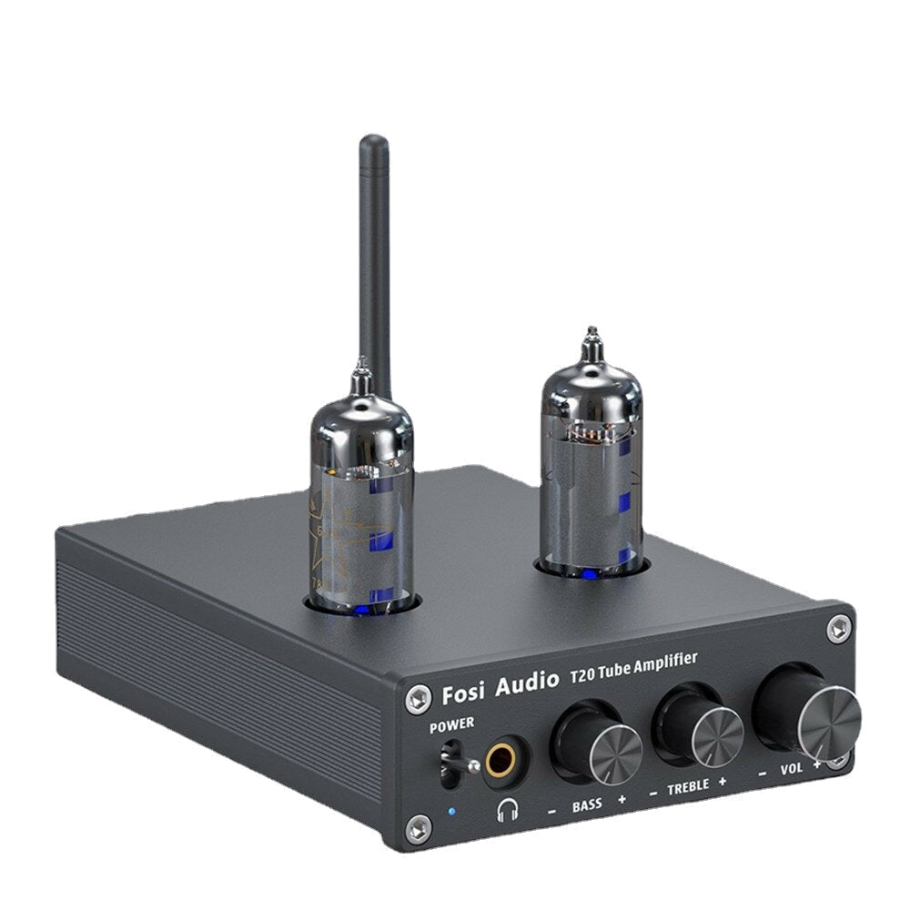 Bluetooth Tube Amplifier Stereo Receiver 2 Channel Class D Digital Mini Hi-Fi Power Amp Preamp Compact Integrated Headphone for Home Passive Speakers