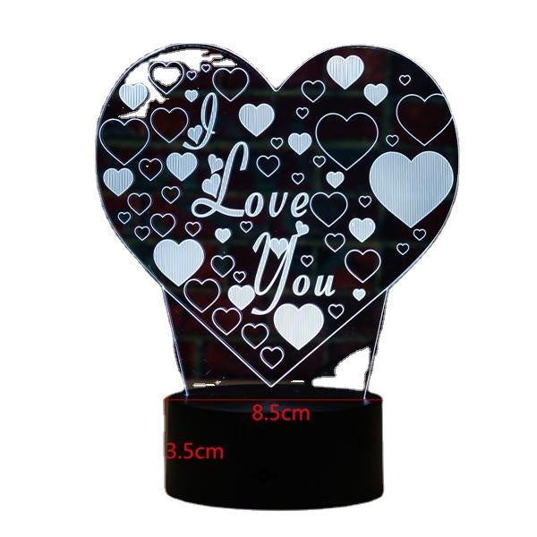 LED 3D Colorful I Love You Night Light Remote Control Touch Sensor Desktop Lamp