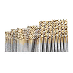 50/60Pcs Twist Drill Set Individual Drill Bits 1/16"-1/8 " Round Shank Drill Set Titanium Coating HSS Drill Bit Set Quick Change Drill Bit Set