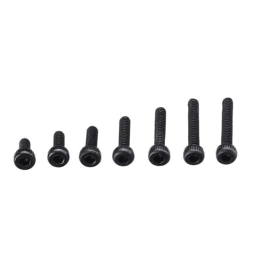 600Pcs Black Carbon Steel 10.9 Grade Hexagon Cap Button Head Flat Head Screw Nuts Assortment Set