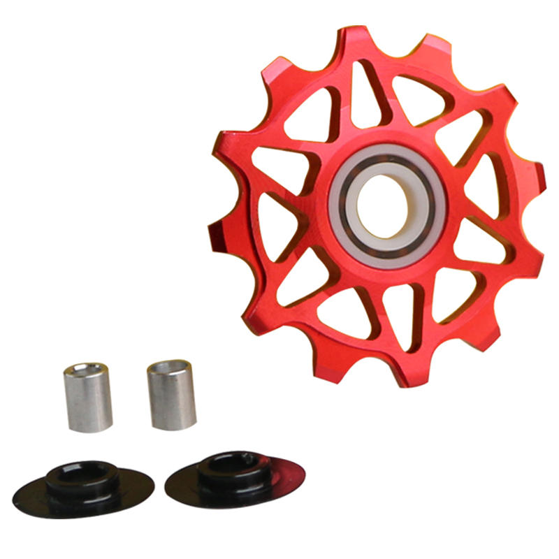 Bicycle Bike Rear Derailleur Ceramic Guide Pulley 12T Positive and Negative Tooth Guide Wheel Cycling Bike Ceramics Bearing Guide Pulley