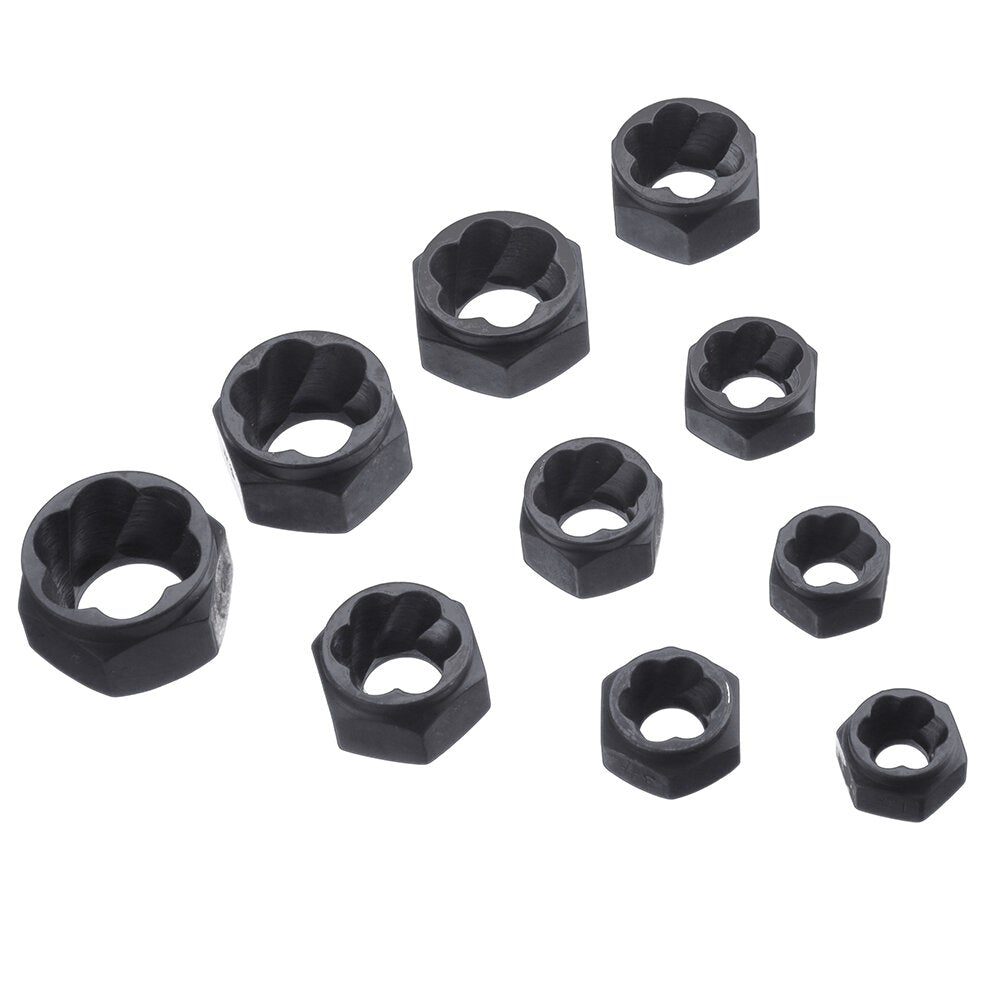 10pcs Damaged Nut Bolt Extractor Repair Kit Metric Broken Bolt Remover Stud Extractor