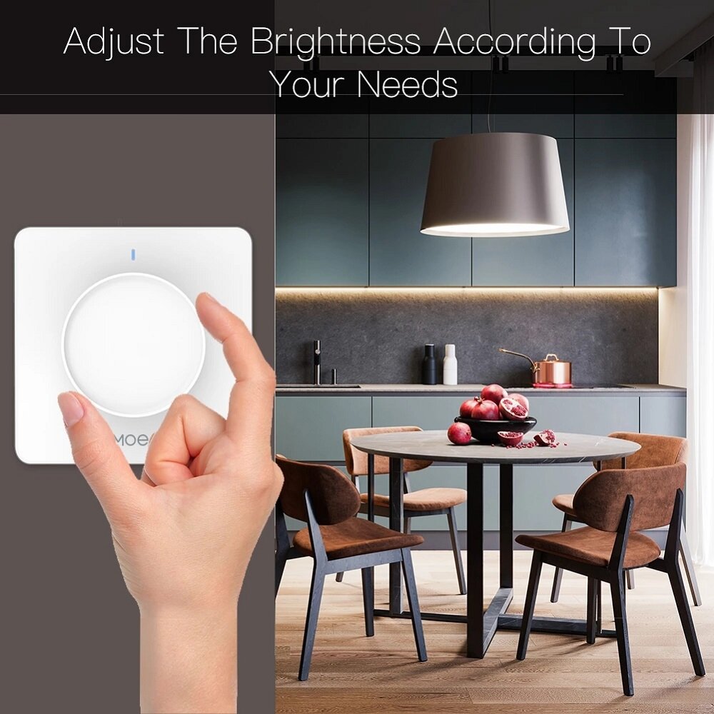 WiFi Smart Rotary Light Dimmer Switch Brightness Memory Smart Life/Tuya APP Remote Control Works with Alexa Google