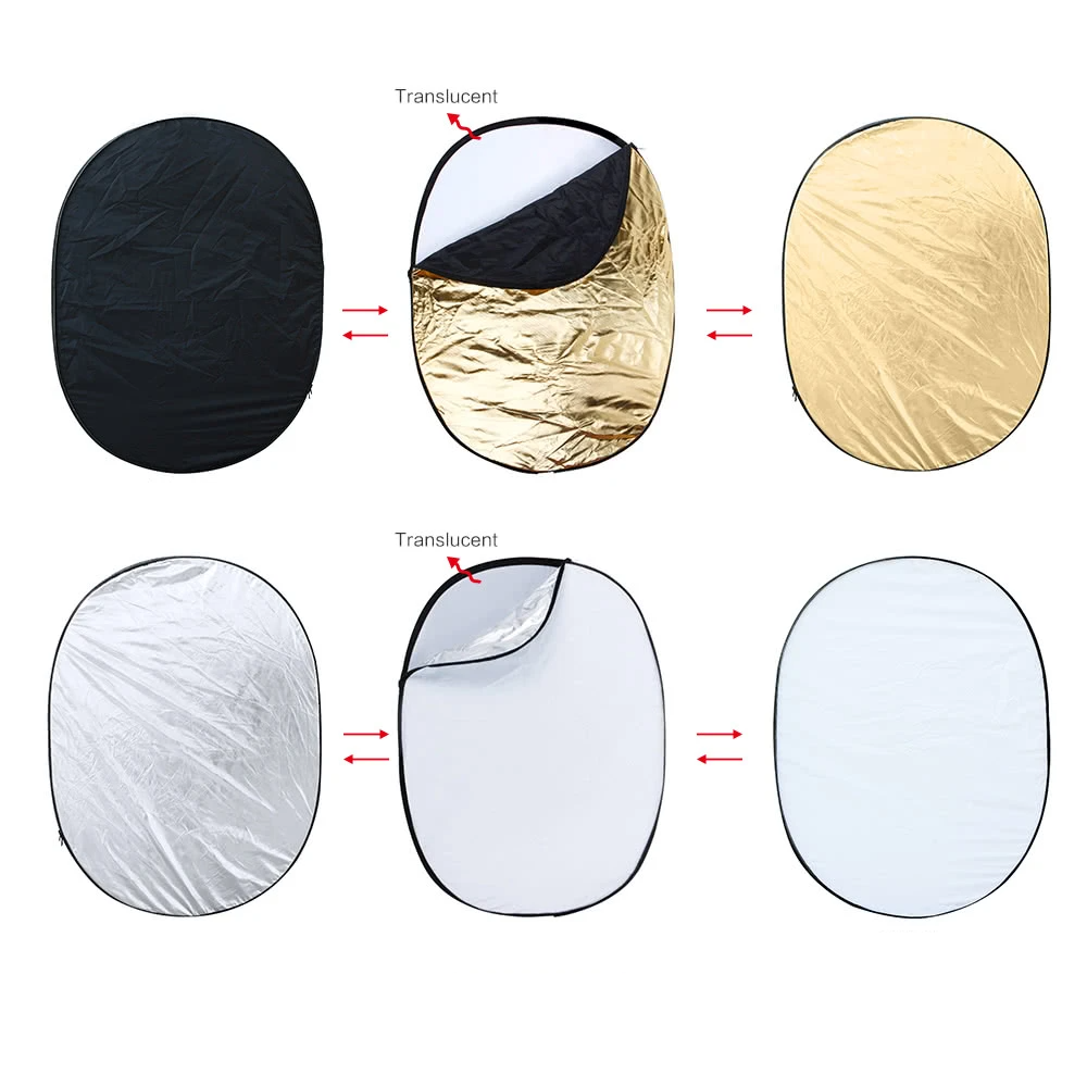 35" * 47" / 90 * 120cm Oval 5 in 1 Multi Portable Collapsible Studio Photo Photography Light Reflector