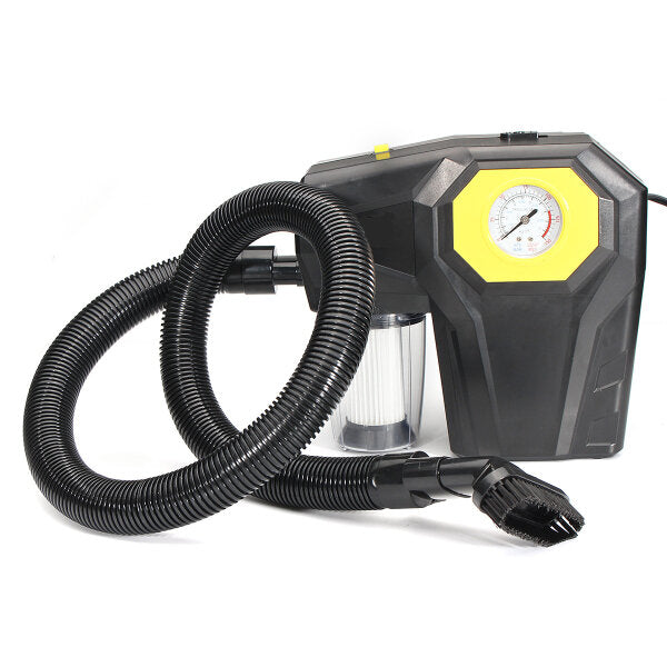 150psi 4 in 1 Tire Inflator Air Pump W/ LED Light Auto Air Compressor With Vacuum Cleaner