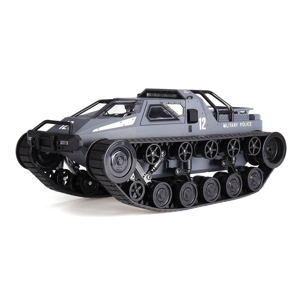 2.4G Drift RC Tank Car with Two Rubber and Two Mental Tracks with LED Lights RTR High Speed Full Proportional Control Vehicle Models